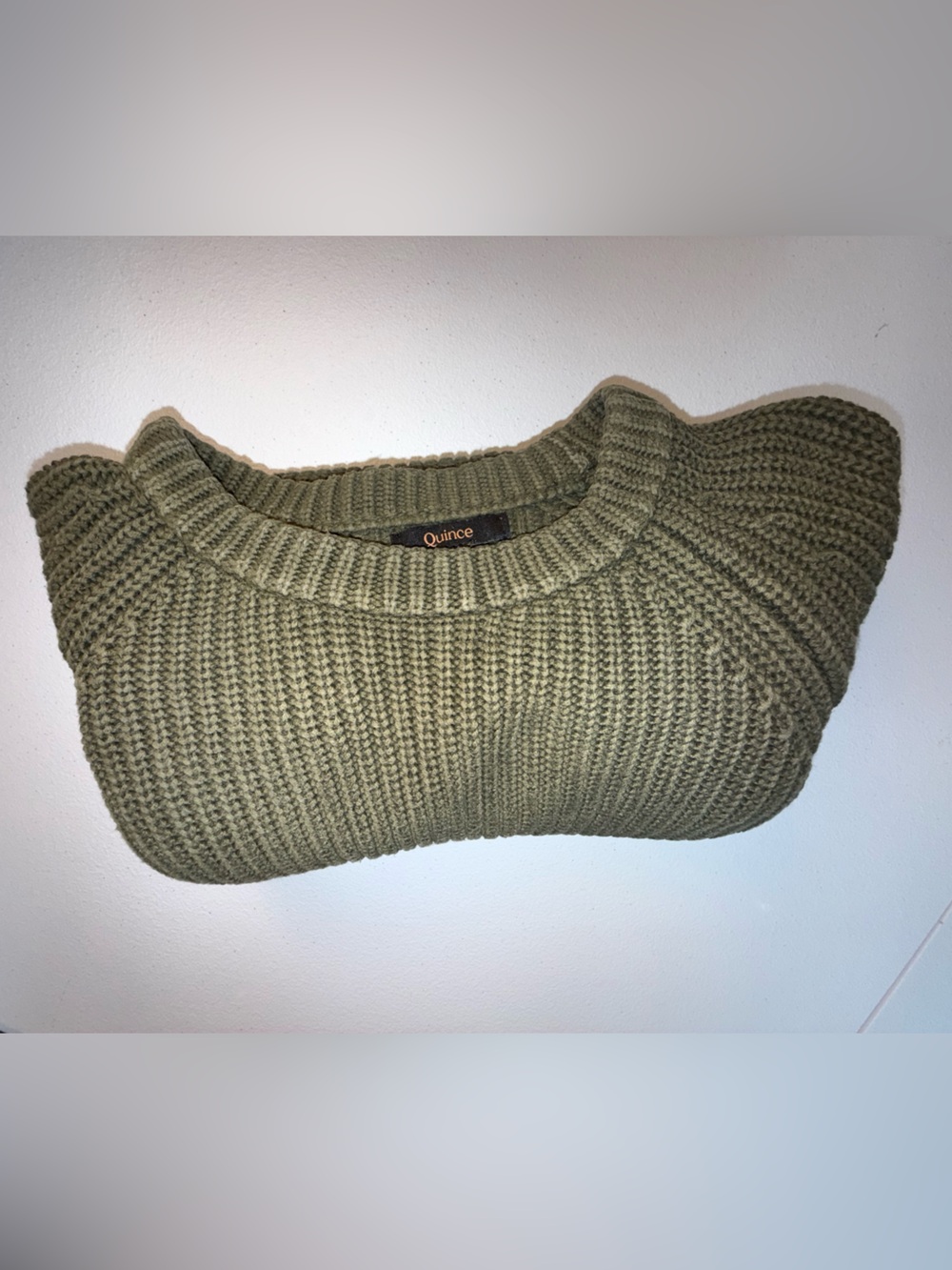 Quince 100% Organic Cotton Chunky Knit Sweater Small Olive Green Granola Girl - Picture 4 of 10